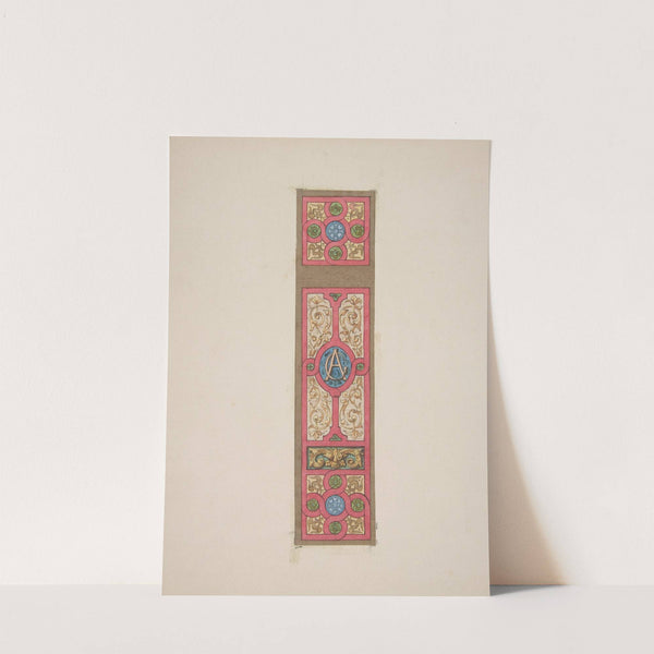 Design for the painted decoration of a wall of ceiling panel monogrammed 'CA' by Jules-Edmond-Charles Lachaise