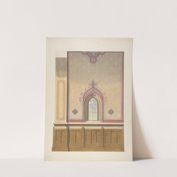 Design for the painted decoration of a wall pierced by an arched window by Jules-Edmond-Charles Lachaise