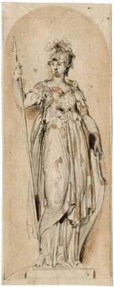 Design for the painting of a door of a bookcase: Minerva