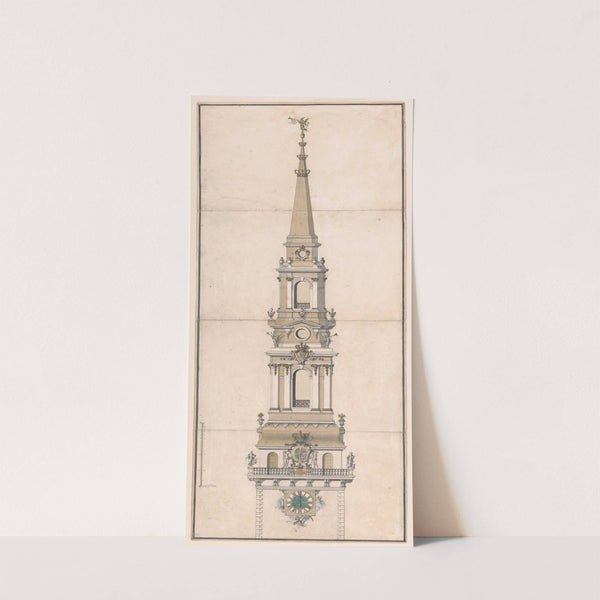 Design for the Spire of the Church of Our Lady in Copenhagen by Vincents Lerche