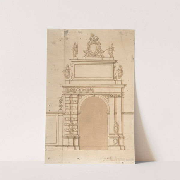Design for the Triumphal Arch at the Porta Ticinese in Milan, with the Imperial Arms of the Hapsburg and Allegorical Figures by Francesco Maria Richini