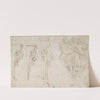 Design for Three Consoles Decorated with Foliage and Volutes and a Console with a Satyr Head Surmounted by Three Human Figures, Garland and Foliage by Agostino Mitelli