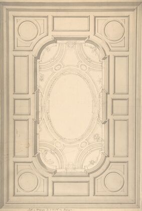 Design for Trompe L’Oeil Ceiling for Dining Room, Hôtel de Trévise