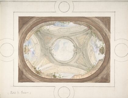 Design for Trompe L’Oeil Ceiling for Dining Room, Hôtel de Trévise