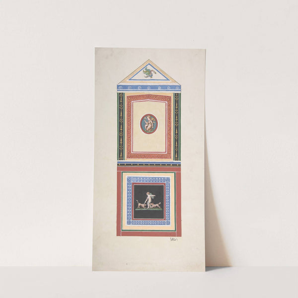 Design for Wall Decor Painted with Putti and Dogs by Jules-Edmond-Charles Lachaise