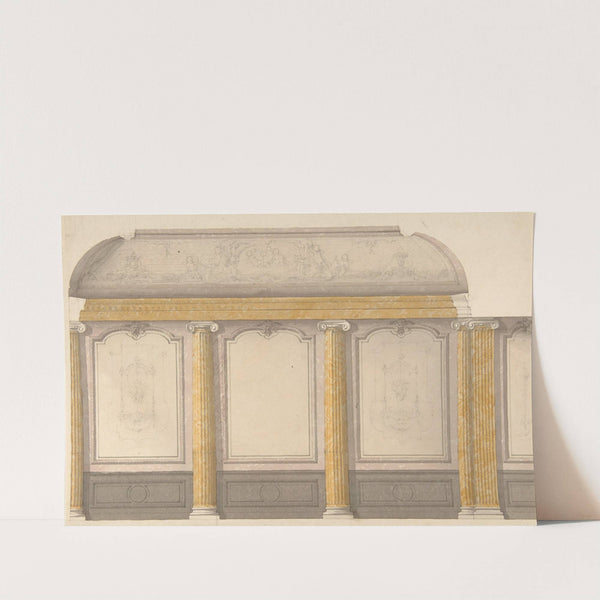 Design for wall panels with putti and flowered garlands by Jules-Edmond-Charles Lachaise