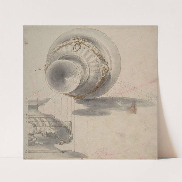 Design of a Perspective projection for an Urn by Flaminio Innocenzo Minozzi