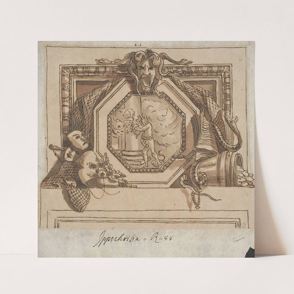 Design of Apollo and the Python for a Painted over-door Decoration by Sir James Thornhill