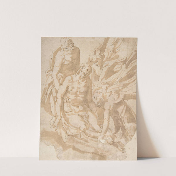 Design of Dead Christ Supported by Two Angels a Saint by Marco Marchetti