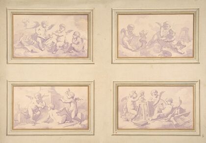 Designs featuring the allegories of the arts