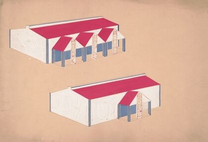 Designs for roadhouse or terrace restaurant
