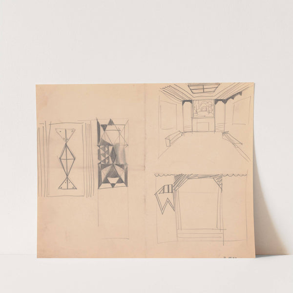 Designs for Shellball Apartments, 8300 Talbot St. at Lefferts Blvd., Kew Gardens, New York, NY. Design for main lobby by Winold Reiss