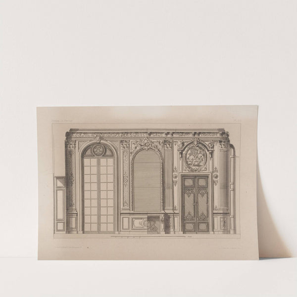 Designs for two arched windows and doors, and one doorway with panel of Leda and the swan above. by André-Charles Boulle