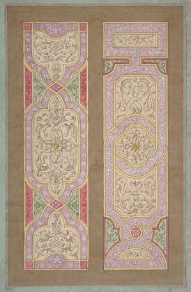 Designs for two panels painted in rinceaux