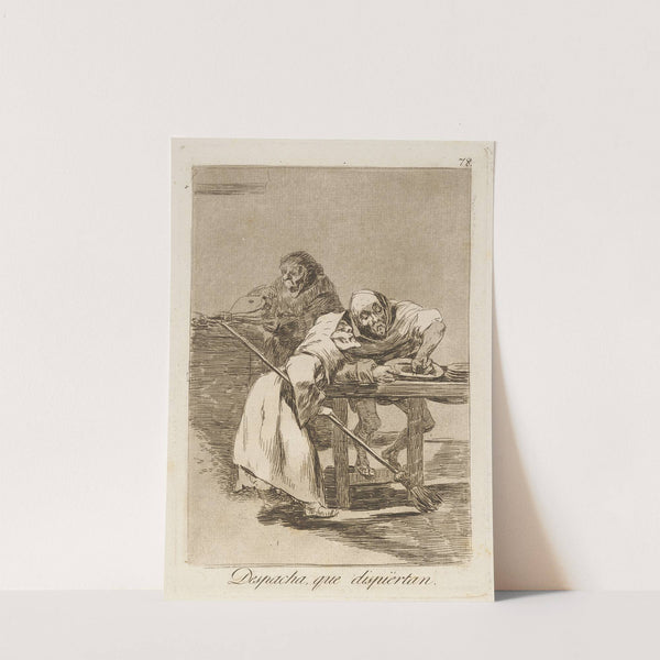 Despacha, que dispiértan. (Be quick, they are waking up.) (1796-1797) by Francisco de Goya