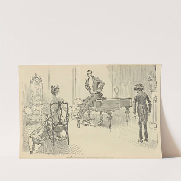 Desperate course of a lover whose fiancee is a confirmed lion-hunter (1900-1905) by Charles Dana Gibson