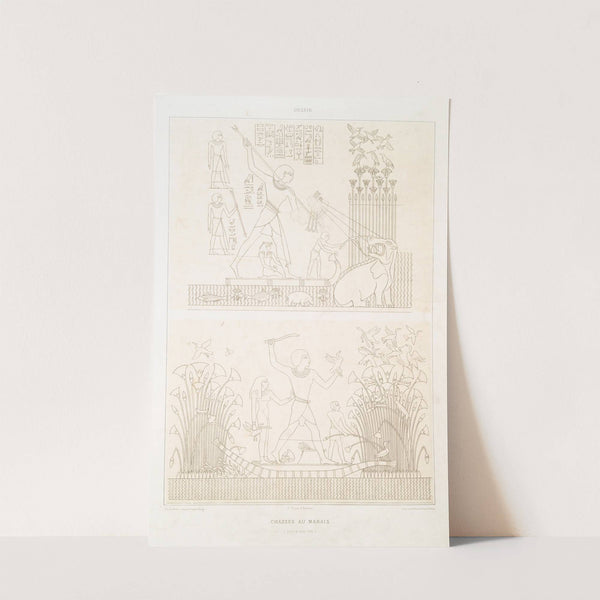 Dessin; chasses au marais (XVIIe. & XVIIIe. dyn.) by Émile Prisse d'Avennes