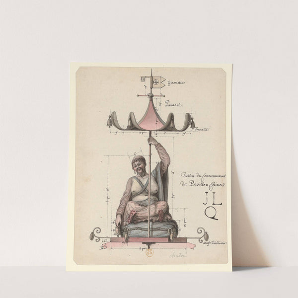 Dessin du couronnement du pavillon chinois (1780) by Jean Jacques Lequeu