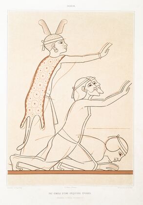 Dessin; Fac-simile d’une esquisse épurée (nécropole de Thèbes — XVIIIe. dynastie) — size preview