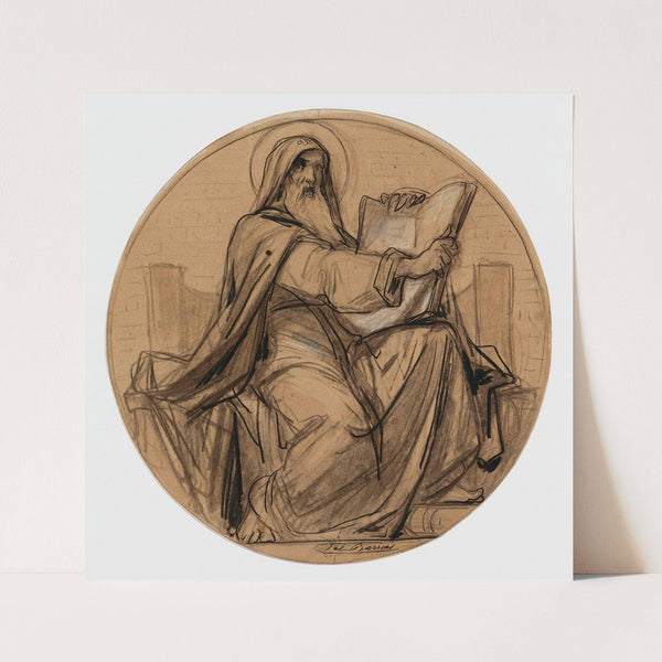 Dessin préparatoire pour les médaillons de l’église de la Trinité, 66 rue saint-Lazare, 9ème arrondissement. (1822-1907) by Félix-Joseph Barrias