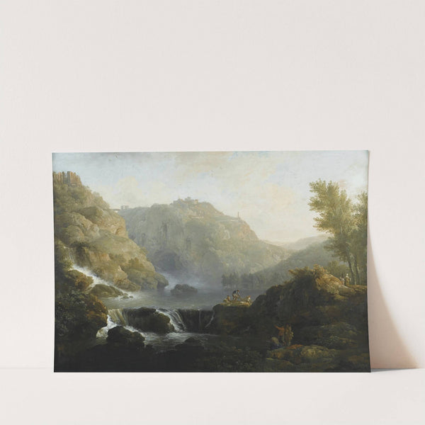 Dessinateurs face à une cascade au pied du Tivoli by Claude-Joseph Vernet