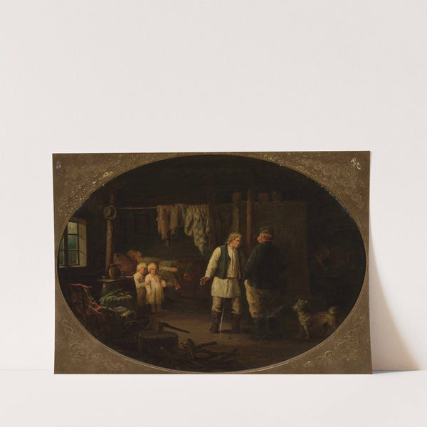 Destitution in a peasant cottage by Józef Tadeusz Polkowski