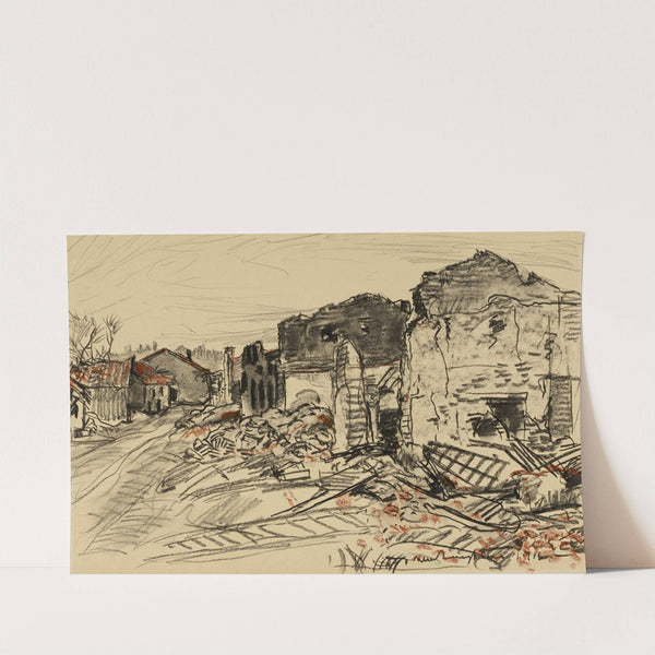 Destroyed Village, War Front by Donald Shaw MacLaughlan