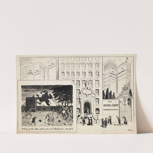 Destroying the Statue of George II at the Bowling Green New York (1908) by Art Young