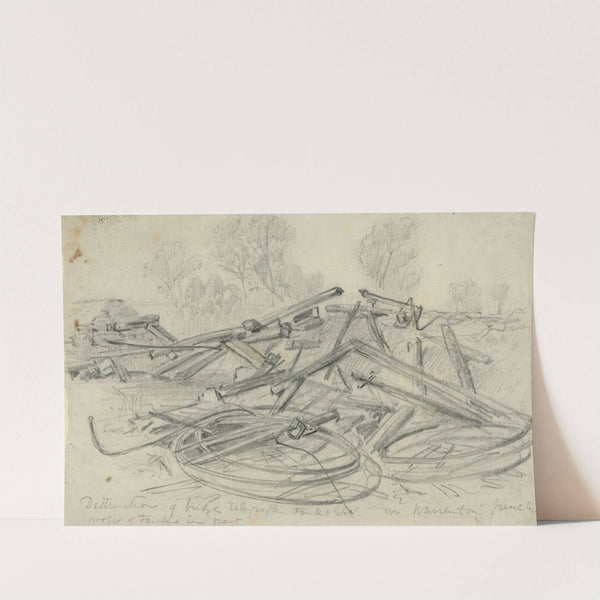 Destruction of bridge telegraph tanks Etc. in Warrenton Junction by Alfred Rudolph Waud