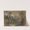Destruction of the locomotives on the bridge over the Chickahominy by Alfred Rudolph Waud