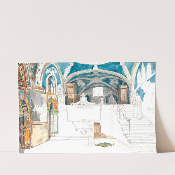 Det indre af klostret S. Benedetto i Subiaco by Martinus Rørbye