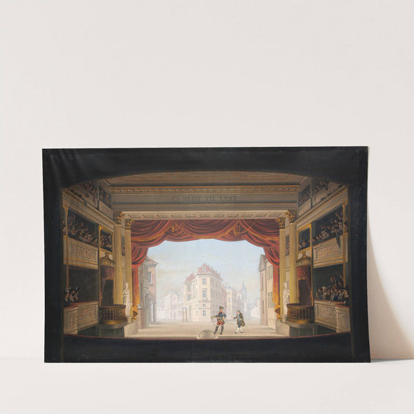 Det indvendige af Det kgl. teater under fremstillingen af Jacob v. Thyboe by C.F. Christensen