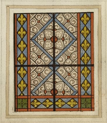 Détail de fenêtre à vitraux