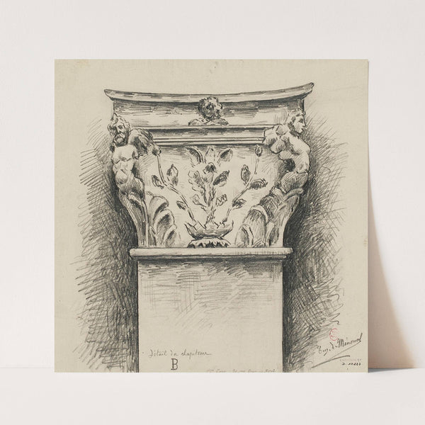 Détail d’un chapiteau au 30, rue François Miron by Eugène de Ménorval