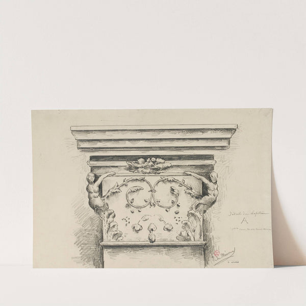 Détail d’un chapiteau au 30, rue François Miron. by Eugène de Ménorval