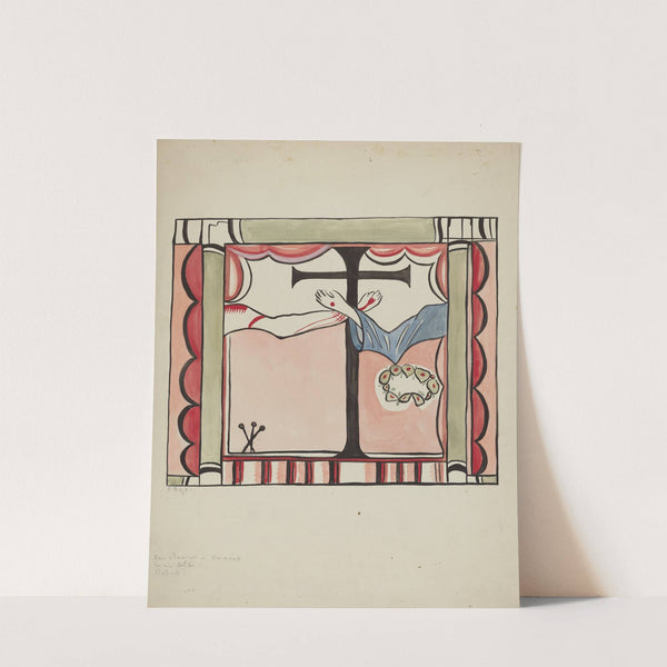 Detail from Main Reredos at Sanctuario Church, Chimayo by E. Boyd