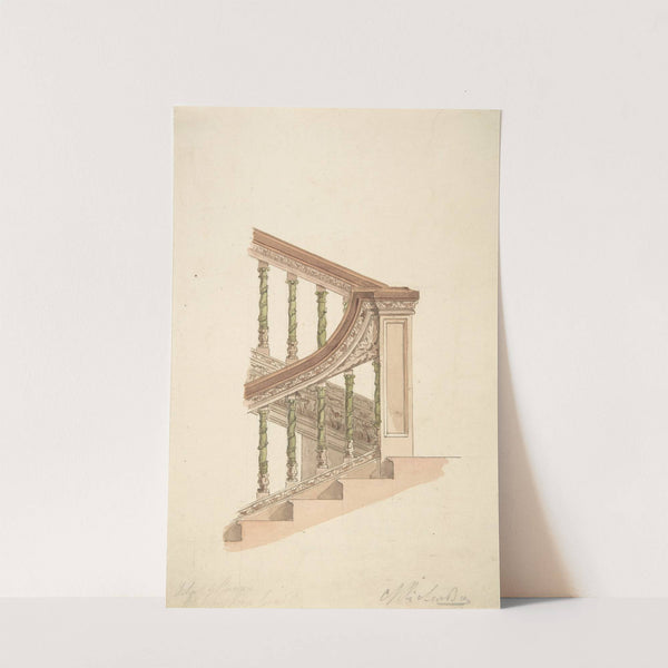 Detail of Staircase at Gerrard House, Gerrard Street, Soho, London by Charles James Richardson