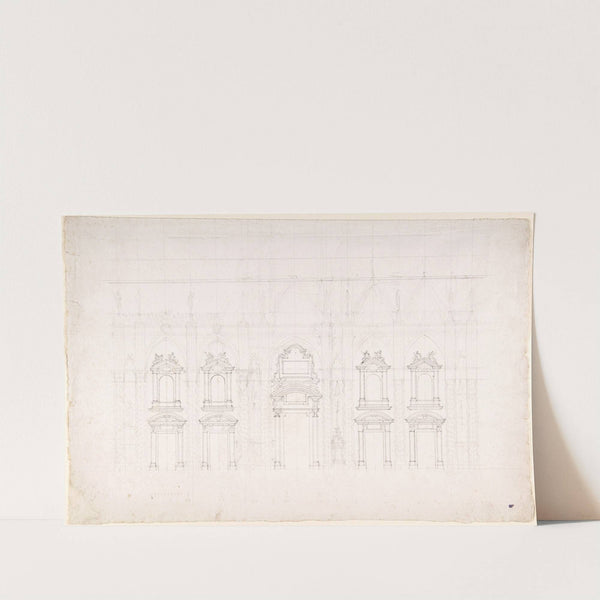 Detail study for the façade of Milan cathedral by Luigi Vanvitelli