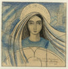 Detailontwerp van een vrouwenhoofd voor een affiche voor het Internationaal Eucharistisch Congres gehouden te Amsterdam van 22-27 juli 1924 (1924)