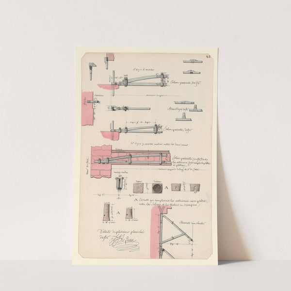Détails de plusieurs planchés de fer (1786) by Jean Jacques Lequeu