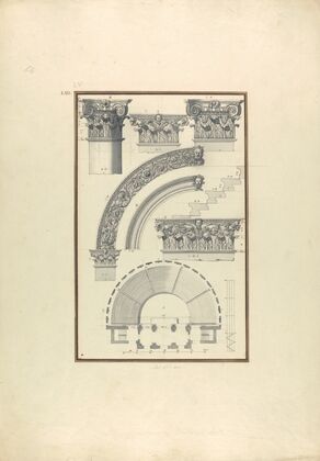 Details of the Corinthian Order at the Third Theater of Laodicea and Plan of the Circus at Laodicea