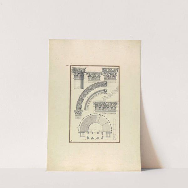 Details of the Corinthian Order at the Third Theater of Laodicea and Plan of the Circus at Laodicea by Giovanni Battista Borra