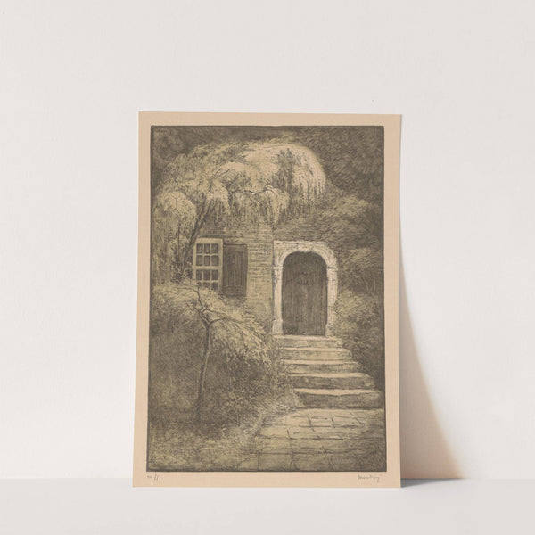 Deur met stenen trap Het achterdeurtje (1917) by Simon Moulijn