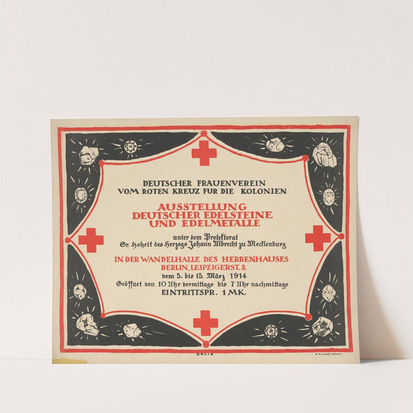 Deutscher Frauenverein vom Roten Kreuz für die Kolonien. Ausstellung Deutscher Edelsteine und Edelmetalle (1914) by Emil Orlik