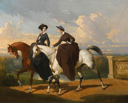 Deux Amazones Au Cheval