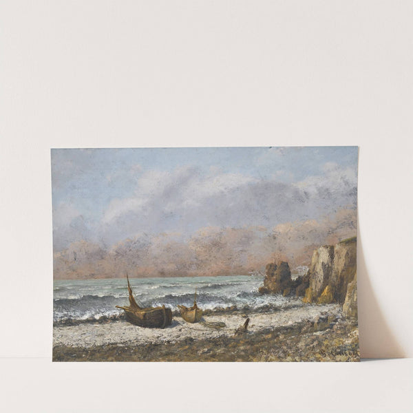 Deux bateaux sur la plage by Gustave Courbet