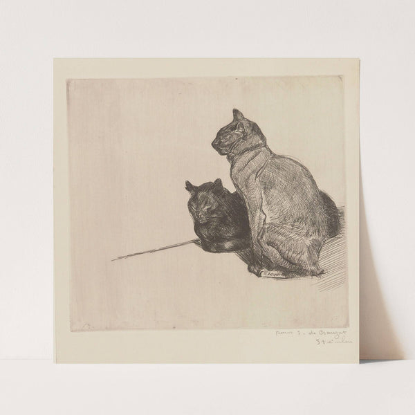 Deux chats au repos (1914) by Théophile Alexandre Steinlen