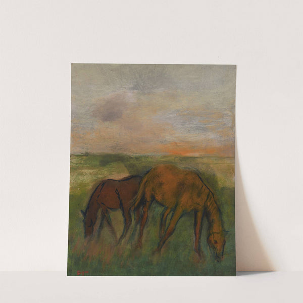 Deux chevaux au pâturage (circa 1871) by Edgar Degas