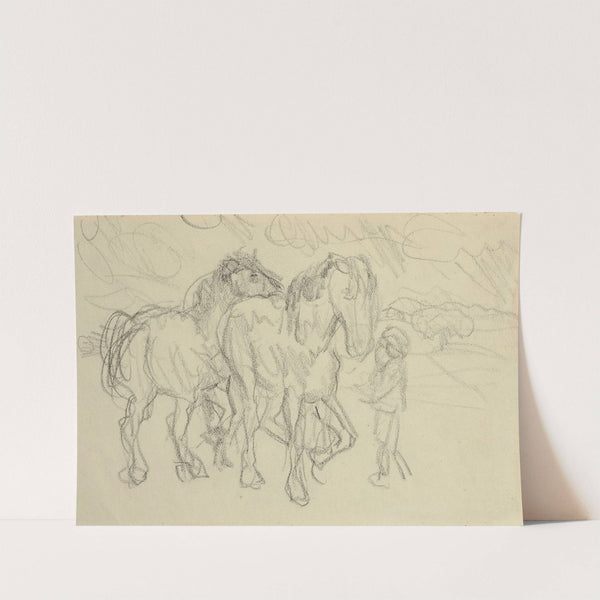 Deux chevaux et Lad by Pierre Bonnard