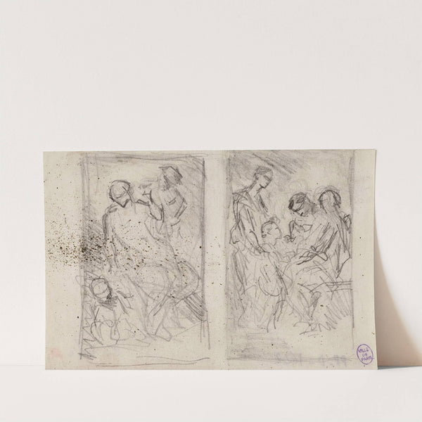 Deux esquisses pour des compositions by Narcisse-Virgile Diaz de La Peña